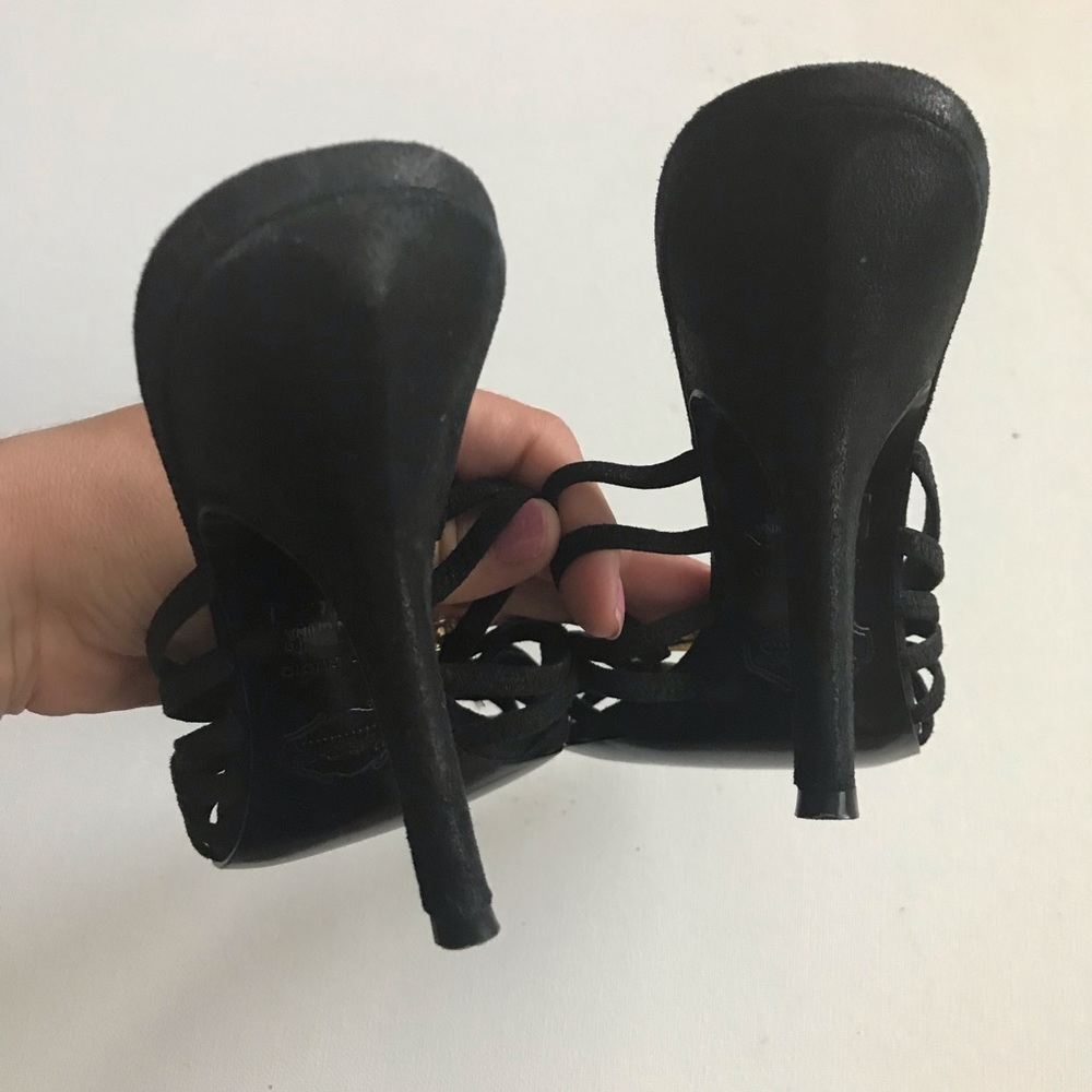 Hale Bob black strappy cocktail shoe with crown - Picture 4 of 5